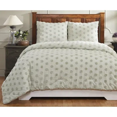 Better Trends 100% Cotton Stripes Design Comforter Set With Shams In Sage