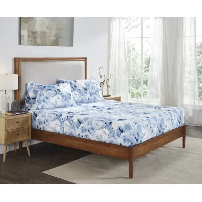 Better Trends 4 Piece Microfiber Bed Sheet Sets In Blue