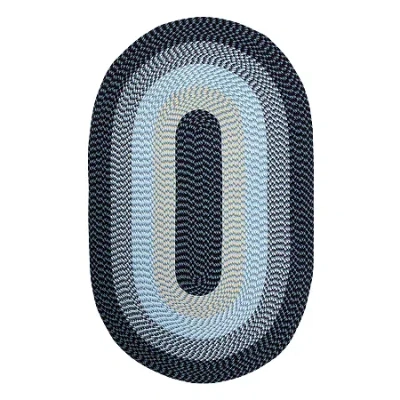 Better Trends Alpine Braided 20"x30" Indoor Oval Accent Rug In Blue