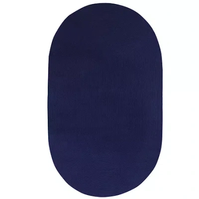 Better Trends Alpine Braided Oval Reversible Rugs In Blue
