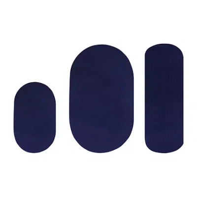 Better Trends Alpine Solid Braided 3 Pc Oval Rug Set In Blue