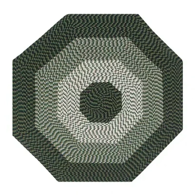 Better Trends Alpine Stripe Braided 4 X 4 Octagonal Accent Rug In Green