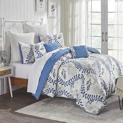 Better Trends Blue Microfiber 6 Piece Comforter Set