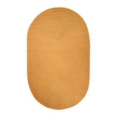 Better Trends Country Solid Braided Reversible Indoor Oval Area Rug In White