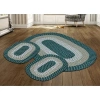 Better Trends Country Stripe Braided 3 Pc Oval Rug Set In Green