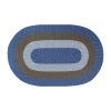 Better Trends Country Stripe Braided 4' X 6' Oval Area Rug In Blue