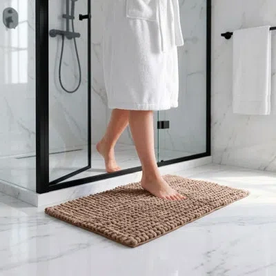 Better Trends Indulgence 100% Cotton Bath Rug, Plush Absorbent Bathroom Floor Mat, Non-slip Backing, For Shower, T In Multi