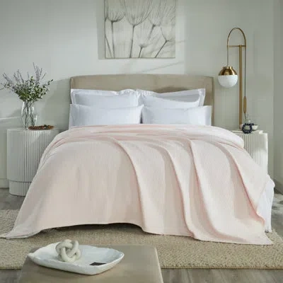 Better Trends Janiya Ultra-soft 100% Cotton Waffle Weave Blanket - 350 Gsm Breathable & Lightweight, Reversible &  In Blush