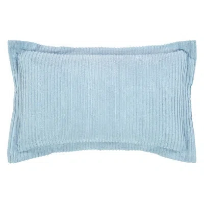 Better Trends Jullian 100% Cotton Tufted Pillow Sham, Modern Stripe Design, Soft Breathable Decorative Cover, Oeko In Blue