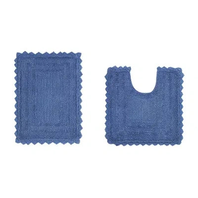 Better Trends Lilly Crochet Bath Rug In Blue