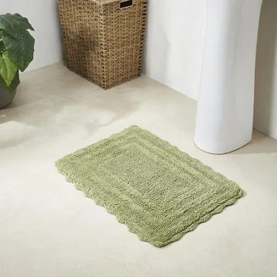 Better Trends Lilly Crochet Bath Rug In Green
