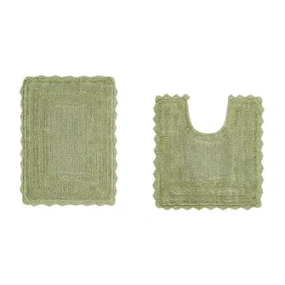 Better Trends Lilly Crochet Bath Rug In Green