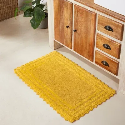 Better Trends Lilly Crochet Bath Rug In Yellow