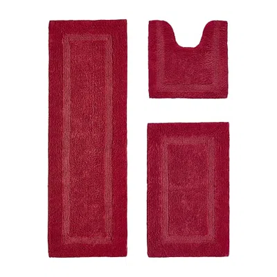 Better Trends Lux Tufted Mat 3-pc. Bath Rug Set In Red