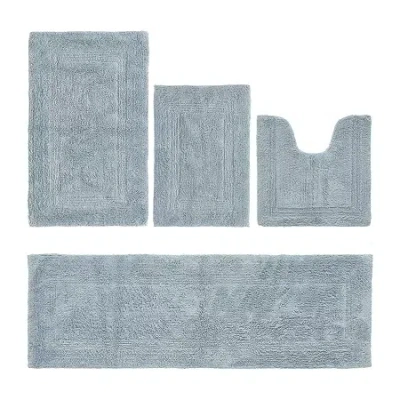 Better Trends Lux Tufted Mat 4-pc. Bath Rug Set In Blue