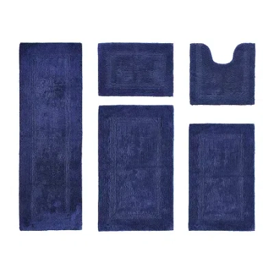 Better Trends Lux Tufted Mat 5-pc. Bath Rug Set In Blue