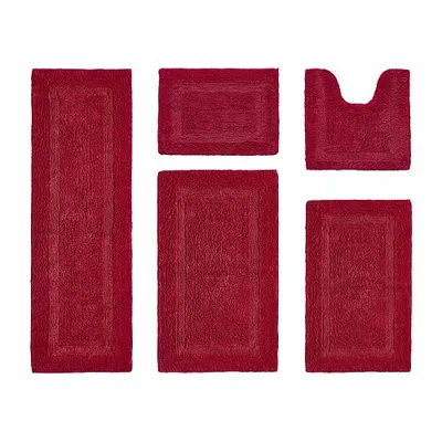 Better Trends Lux Tufted Mat 5-pc. Bath Rug Set In Red