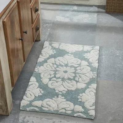 Better Trends Medallion Bath Rug In Blue