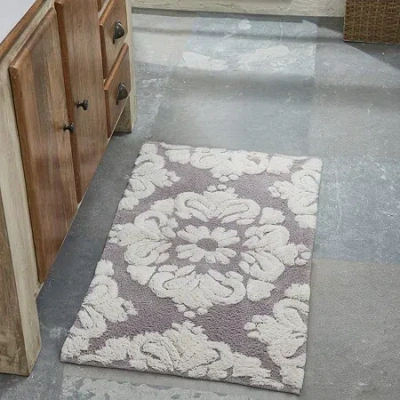 Better Trends Medallion Bath Rug In Gray