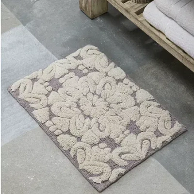 Better Trends Medallion Bath Rug In Gray