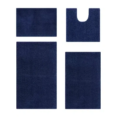 Better Trends Microplush 4-pc. Bath Rug Set In Blue