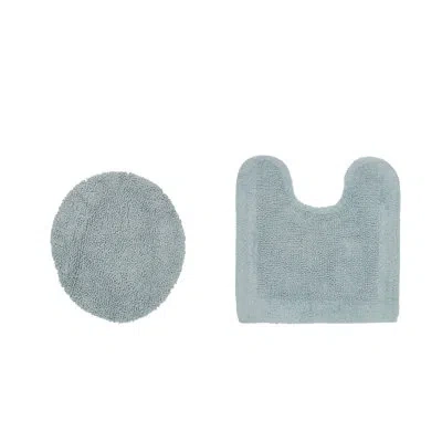 Better Trends Moriceau 100% Cotton 2370 Gsm Tufted Reversible 2-piece Bath Rug Set – Ultra Soft, Highly Absorbent, In Blue