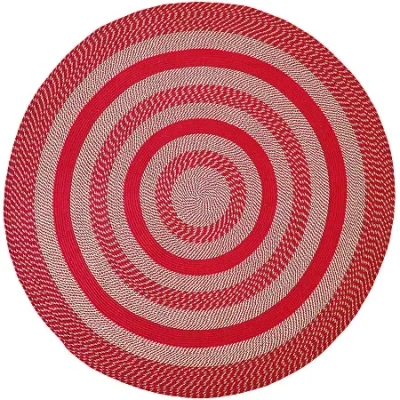 Better Trends Newport Braid Round Rug In Red