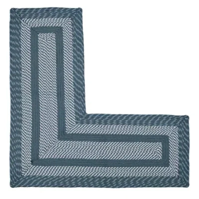 Better Trends Newport Braided L Shape Rug - 20"x48"x48" In Blue