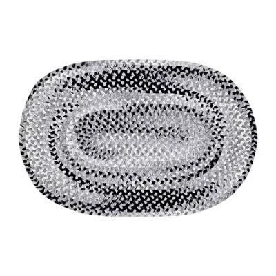 Better Trends Ombre Chenille Stripe Braided 3' X 5' Oval Accent Rug In Black