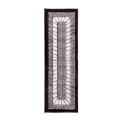 Better Trends Radiance Geometric 20"x5' Rectangular Runner In Brown