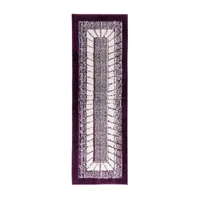 Better Trends Radiance Geometric 20"x5' Rectangular Runner In Red