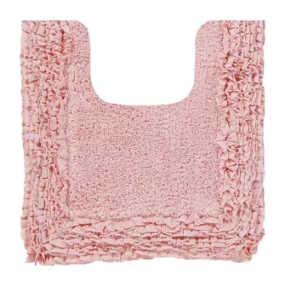 Better Trends Shaggy Border Mat Bath Contour Rug In Pink