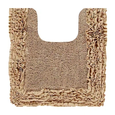 Better Trends Shaggy Border Mat Bath Contour Rug In Sand