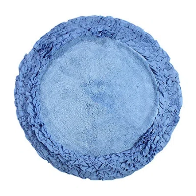 Better Trends Shaggy Border Mat Bath Rug In Blue