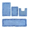 Better Trends Shaggy Border Mat Bath Rug In Blue