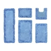 Better Trends Shaggy Border Mat Bath Rug In Blue