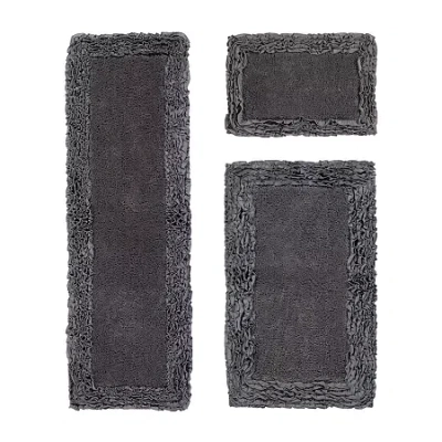 Better Trends Shaggy Border Mat Bath Rug In Gray