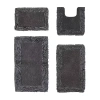 Better Trends Shaggy Border Mat Bath Rug In Gray