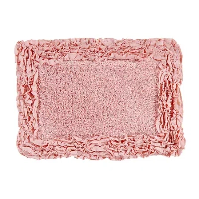 Better Trends Shaggy Border Mat Bath Rug In Pink