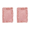 Better Trends Shaggy Border Mat Bath Rug In Pink