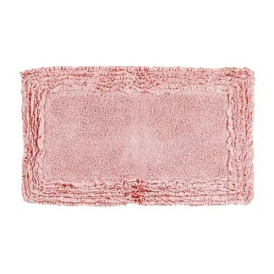 Better Trends Shaggy Border Mat Bath Rug In Pink