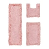 Better Trends Shaggy Border Mat Bath Rug In Pink