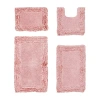 Better Trends Shaggy Border Mat Bath Rug In Pink