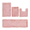 Better Trends Shaggy Border Mat Bath Rug In Pink