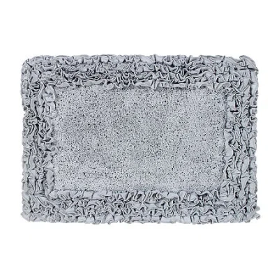 Better Trends Shaggy Border Mat Bath Rug In Silver