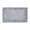 Better Trends Shaggy Border Mat Bath Rug In Silver