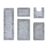 Better Trends Shaggy Border Mat Bath Rug In Silver