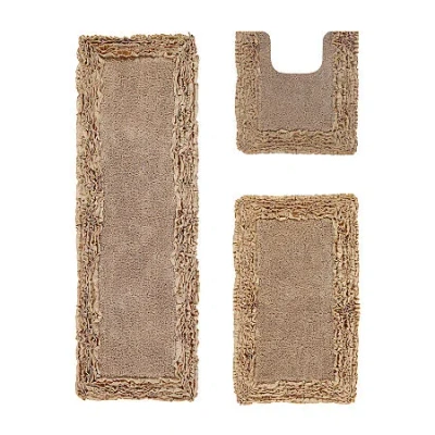 Better Trends Shaggy Border Mat Bath Rug In Brown
