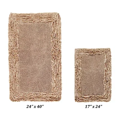 Better Trends Shaggy Border Mat Bath Rug In Silver