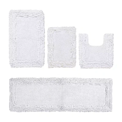 Better Trends Shaggy Border Mat Bath Rug In Silver